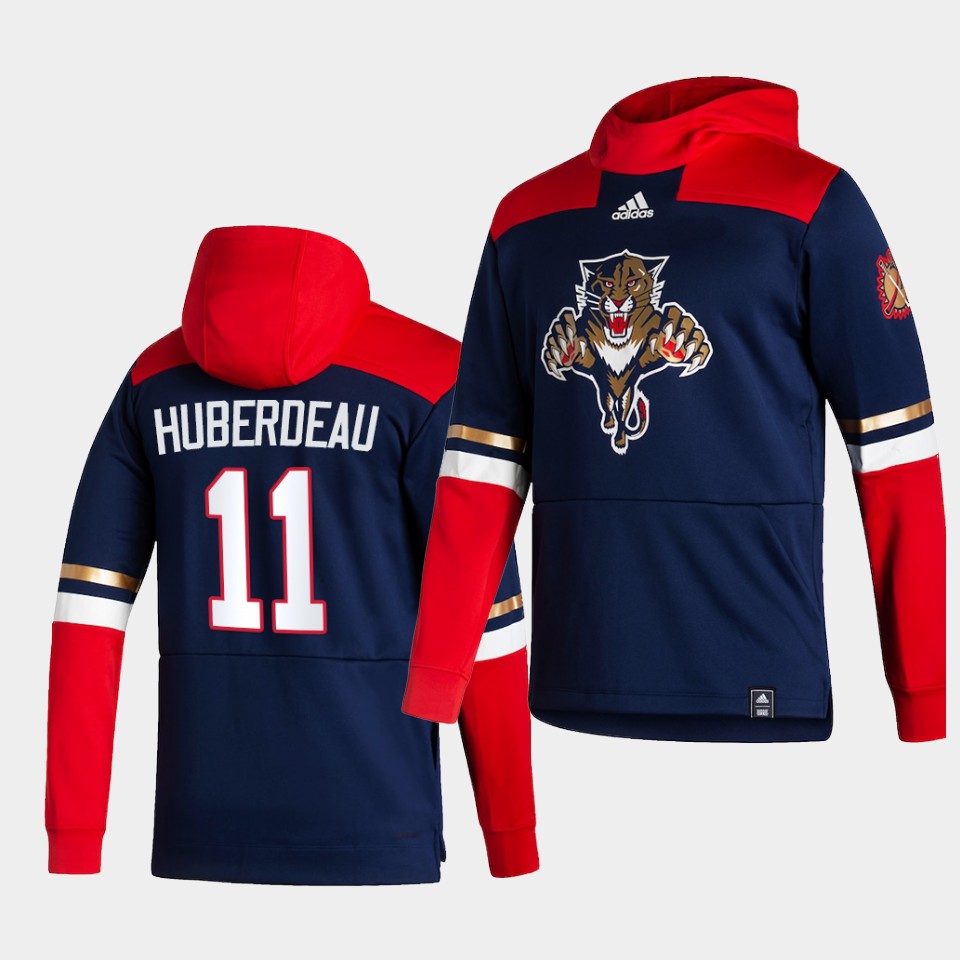 Men Florida Panthers #11 Huberdeau Blue NHL 2021 Adidas Pullover Hoodie Jersey->florida panthers->NHL Jersey